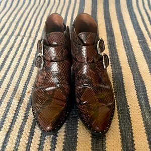 Snake print buckle bootie from treasure & bond. Size 7